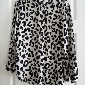 Zara Black and White Polka Dot Blouse